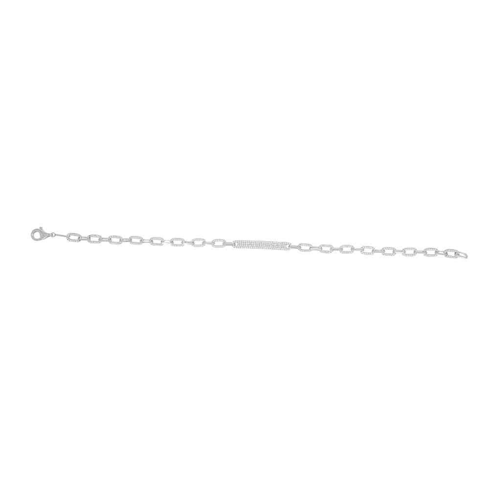 Papaerclip Link Pave Bracelets BR51116A